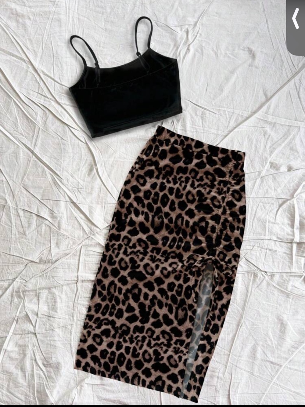 2 Piece Leopard Print Skirt Set